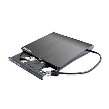 Imagem de Unidade de CD-ROM externa ultrafina USB 3.0 DVD para Dell Inspiron 13 7000 Series 7378 7353 7359 7352 13,3" 2 em 1 conversível, portátil Pop-up 8X DVD+-RW DL gravador gravador, desenho em fio preto