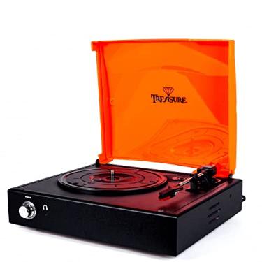 Imagem de Vitrola Toca Discos Treasure Orange Black com software de gravação para MP3