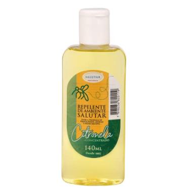 Imagem de Repelente de Citronela Natural Ambiente Moscas Mosquitos Pernilongos 140 ml Tampa Dosadora SALUTAR