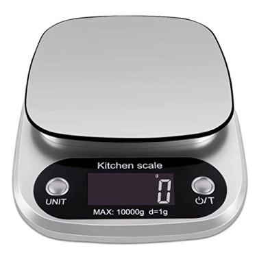 Imagem de balanças de cozinha digitais, pesando cozinha balança de cozinha eletrônica balanças de alimentos digitais de aço inoxidável para cozinhar em casa assar com função de tara retroiluminada lcd