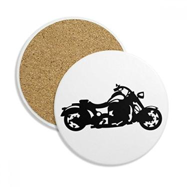 Imagem de Motocicleta Preta Estampa de Ilustração Porta-copos Caneca de Proteção de Mesa Pedra Absorvente