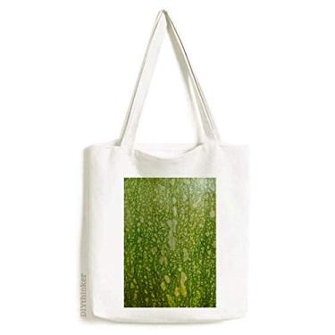 Imagem de Bolsa sacola de lona com estampa de foto macro verde de abóbora bolsa de compras casual