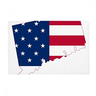 Imagem de DIYthinker Connectic USA Mapa Estrelas Tripes Bandeira Forma Tapete Tapete Antiderrapante para Porta de Banheiro