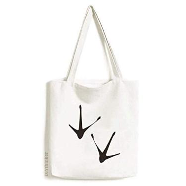 Imagem de Bolsa de lona com desenho de garra de galinha, bolsa de compras casual