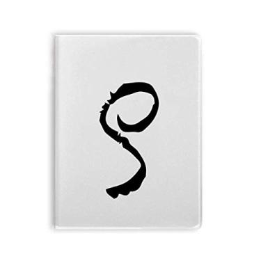 Imagem de Caderno de silhueta grega Rho preta capa de goma Diário capa macia