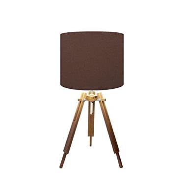 Imagem de Abajur Mesa Tripé Madeira 60cm Cores Lisas - Md1001 Cúpula Ø30