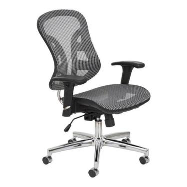 Imagem de Cadeira Escritório Presidente Cromanda Tela Mesh - Preto
