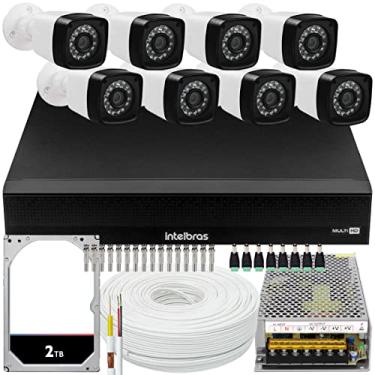 Imagem de Kit 8 cameras seguranca 2 mp Full HD DVR Intelbras 1016 2 TB