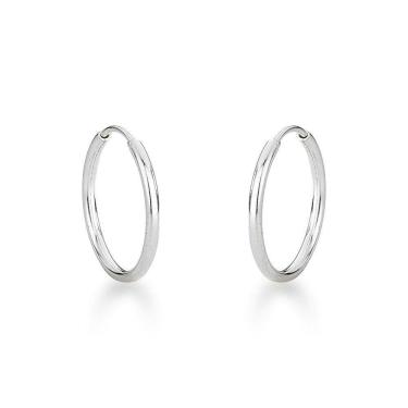 Imagem de Brinco Argola Lisa Unissex Prata 925 -2,3cm