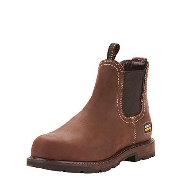 Imagem de Bota de trabalho masculina ARIAT Groundbreaker Chelsea à prova d'água bico de aço, Dark Brown-1, 12