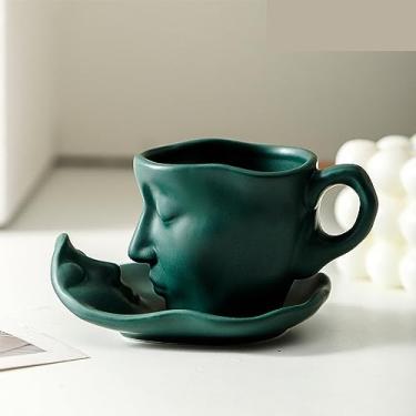 Imagem de Baroflone Xícaras de chá e pires, xícaras de café, conjunto de xícaras de café, conjuntos de chá para mulheres com colher para amantes do dia dos namorados festa de casamento em casa tarde chá verde