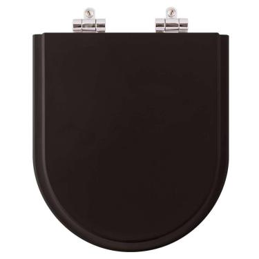 Imagem de Assento Sanitário Poliester Soft Close Riviera Preto para vaso Celite