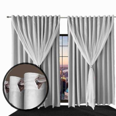 Imagem de cortina blackout para varão ilhois 8,00 x 2,60 Ana branco