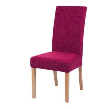 Imagem de Capa elástica para cadeira tamanho universal capa de cadeira grande elástico casa assento cadeiras capas para casa jantar, elastano, vinho, 1 peça