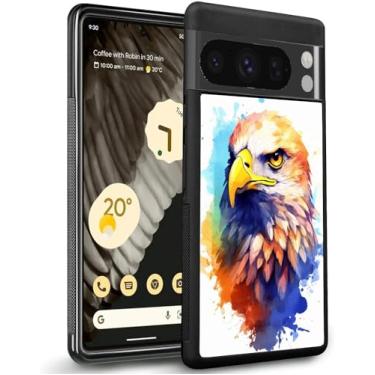 Imagem de Capa de telefone para Google Pixel 8 8 Pro 7 7 Pro 6 6a 6 Pro 5 5a 4 4a 4XL 3 3 XL 2 2 XL 4G/5G com design Flamingo-aa472 moldura preta de borracha fina à prova de choque/948 (Color : Designer EagleA
