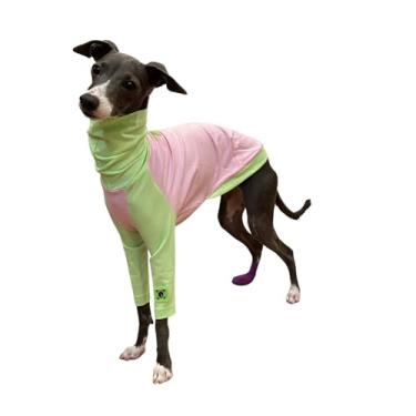 Imagem de Roupas Greyhound – Camisas de algodão para cães, gola rolê, macacão de duas pernas, moletom elástico, respirável, manga comprida, body para galgo italiano, chicote, deerhound, bedlington terrier