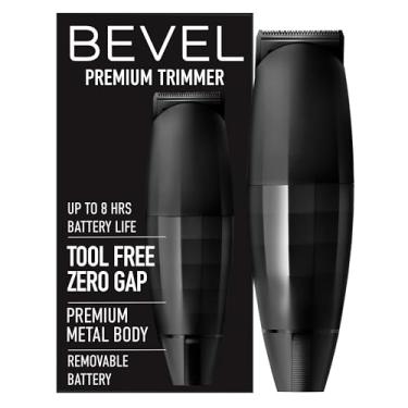 Imagem de Bevel Aparador de barba masculino – Aparador sem fio edição preta, bateria recarregável de 8 horas, lâmina sem lacunas ajustável, sem ferramentas, suprimentos para barbeiro, aparador de bigode