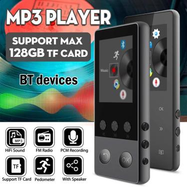 Imagem de RUIZU-Leitor Portátil de Música MP3  Suporte Bluetooth  Alto-falante Embutido  Hi Fi  Walkman com