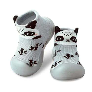 Imagem de Dookeh Sapatos de bebê meninos meninas sapatos de primeira caminhada antiderrapante sola macia tênis infantil babygirl meia sapatos, A2 - cinza, 6-9 Months Toddler