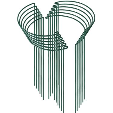 Imagem de HiGift Pacote com 12 estacas de plantas para plantas de interior, gaiolas de suporte de peônia de jardim de metal, suporte de plantas ao ar livre, estaca de planta grande para hortênsia, rosa, flor, videira, plantas em vasos (25,4 cm L x 61 cm A)