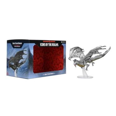 Imagem de D&D Minis: Icons of The Realms: Adult Silver Dragon – Miniatura Pré-pintada de Dungeons and Dragons da WizKids – Compatível com DND e outros jogos de RPG de mesa TTRPG, cinza