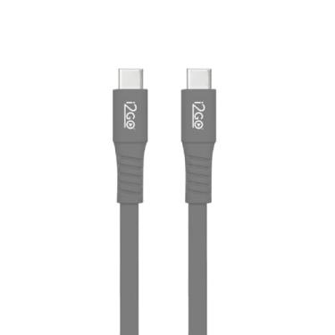 Imagem de Cabo USB-C + USB-C 1,2M 3A Cinza - i2GO