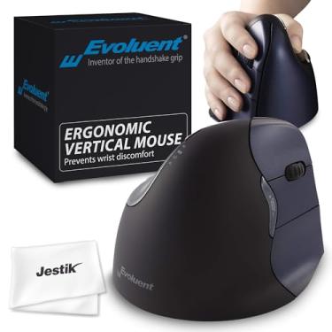 Imagem de Evoluent VM4RW VerticalMouse 4 Right Wireless Plus Jestik pano de microfibra – Pacote econômico