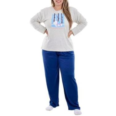 Imagem de Pijama de Inverno Plus Size Feminino Canelado Victory-Feminino