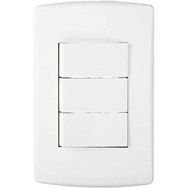 Imagem de Conjunto com 3 Interruptores Simples com Placa 4X2, Alumbra, Siena 6531, Branco