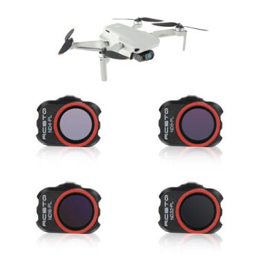 Imagem de RCGEEK Conjunto de filtros ND para DJI Mavic - 4K, Mini 2, SE Acessórios, 4 peças Gimbal Cam Len Filtros - ND4, ND8, ND16, ND32