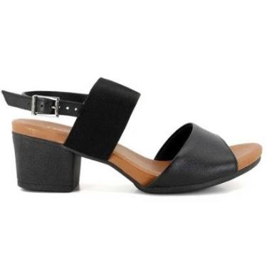 Imagem de Sandália Feminina Salto Bloco Slingback Preto Usaflex AE3216-Feminino