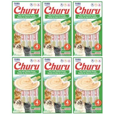 Imagem de Kit 06 Churu Petisco Para Gatos Vários Sabores Escolher Inaba - 24 Tubetes (Kit 6 unid. (24 Tubetes), Atum com Frango)