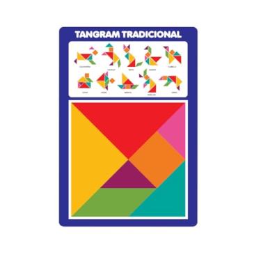 Imagem de Quebra Cabeça Desafio - Tangram - Diversas Formas !!! Brinquedo Educativo Pedagógico Infantil em madeira