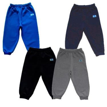 Imagem de Kit 4 Calças Manabana Moletom Flanelado Roupa Bebe 1 2 3 E 4-Unissex