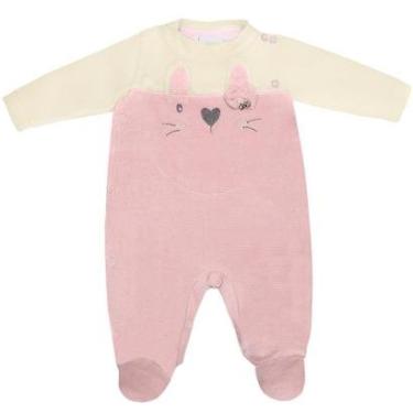 Imagem de MACACÃO DE BEBÊ LONGO PLUSH GATINHA MINICLÔ REF: 30634  RN/G-Feminino