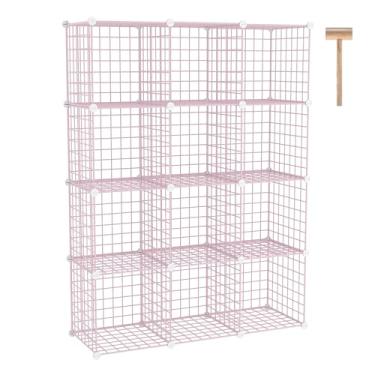 Imagem de C&AHOME Armazenamento de cubo de arame, 12 - organizadores de cubos de metal em C, unidades de prateleiras modulares, organizador de armário, ideal para casa, escritório, sala de estar, 92 cm C x 30