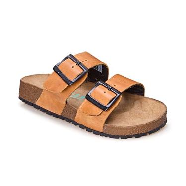 Imagem de Sandália Infantil Papete Birken Siena 2 Tiras Em Couro (Caramelo, BR, Criança de 4 a 8 anos, Numérico, 24)