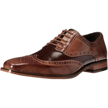 Imagem de Stacy Adams Sapato Oxford masculino com cadarço Tinsley Wingtip, Bronze/Marrom, 7