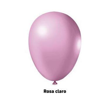 Imagem de Balão Bexiga Liso Festa Decoração 7 Pol. Rosa Claro C/50 Un - TAMAROZZ