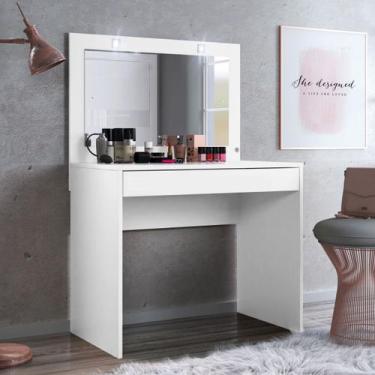 Imagem de Penteadeira Camarim Atraente 1 Gaveta Branco - Demóbile - Demobile, Br