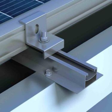 Imagem de Estrutura Suporte 4 Painéis Solares Telha Metálica Trapezoidal Mini Tr