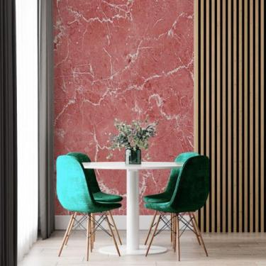Imagem de Papel de Parede Painel 3D Mármore branco Vermelho 2M Auto Colante Lavá