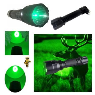 Imagem de Lanterna Especial Luz Verde Para Pesca Caça Trilha Camping Recarregave