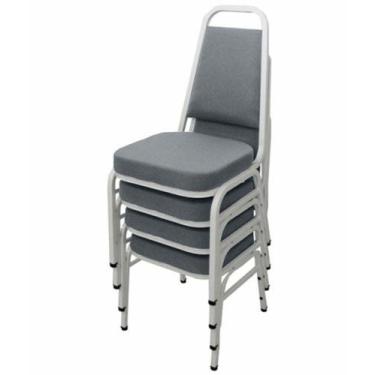 Imagem de Kit com 4 Cadeiras Empilháveis Linha Hotel Plus Cinza - Design Office 