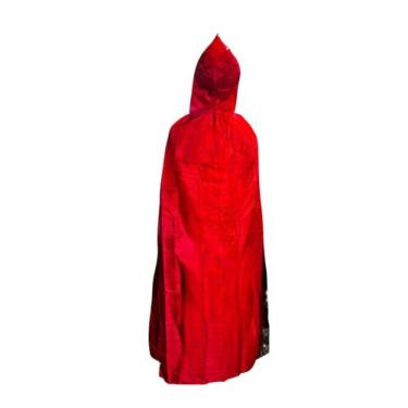Imagem de Fantasia Capa Drácula Com Capuz Longa Vermelha Cosplay 1.30m - Genéric