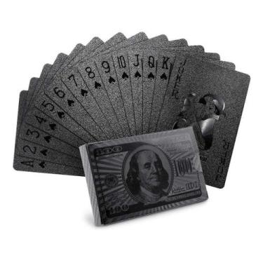 Imagem de Baralho Fosco Preto jogos Carteado mesa Poker Truco Buraco - NOVO SECU