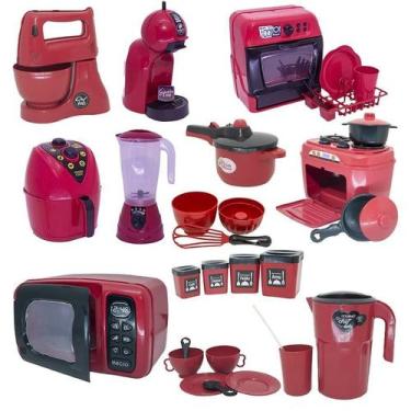 Imagem de Kit Chefe Cozinha Louça Air Fryer Brinquedo Xícara 32Pç - Altimar