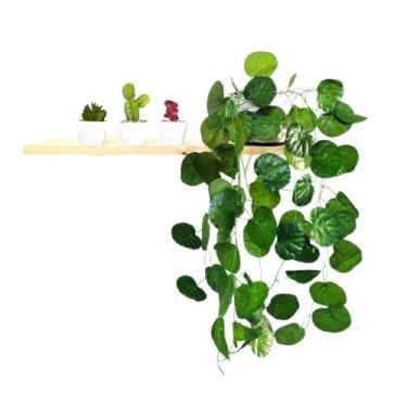 Imagem de Arranjo de Trepadeira artificial em Vaso Branco Trançado - Nacional , 