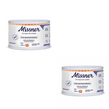 Imagem de Kit 2 Fita Cirúrgica Microporosa Branca 2,5cm X 10m  Missner