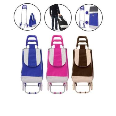 Imagem de Carrinho De Compras Feira Dobrável C/ Rodas Resistente 30 Kg - Art Bri